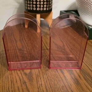 Red Acrylic Bookends‎